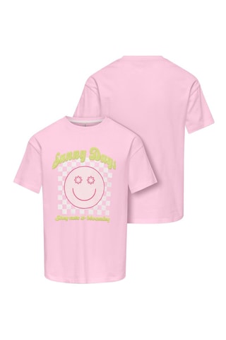 T-shirt long line en coton biologique  -  Rose - Kids Only Girl