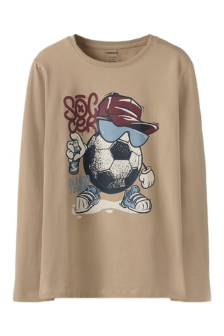 T-shirt en coton biologique - Beige - Name It