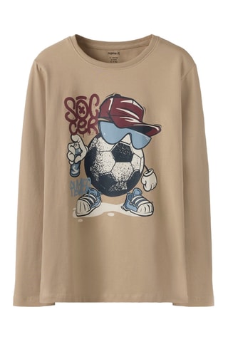 T-shirt en coton biologique - Beige - Name It
