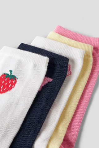5 paires de chaussettes en coton biologique - Blanc et rose - Name It
