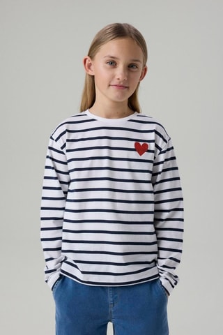 2 t-shirts en coton biologique - Bleu marine et blanc - Name It