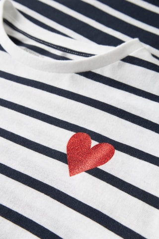 2 t-shirts en coton biologique - Bleu marine et blanc - Name It