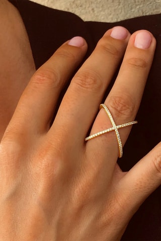 Bague - Argent plaqué or jaune