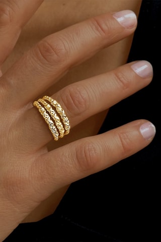 Bague - Argent plaqué or jaune