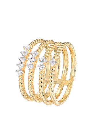 Bague - Argent plaqué or jaune et argent