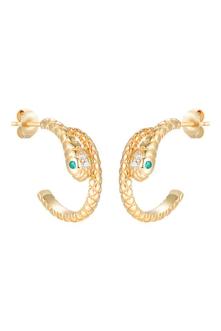 Boucles d'oreilles - Argent plaqué or jaune et émeraudes