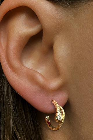 Boucles d'oreilles - Argent plaqué or jaune et émeraudes