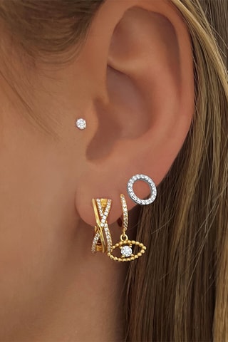 Boucle d'oreille -  Argent doré à l'or fin jaune