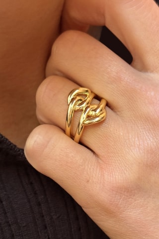Bague - Argent plaqué or jaune