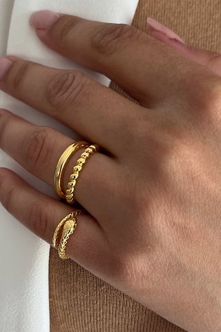 Bague - Argent plaqué or jaune