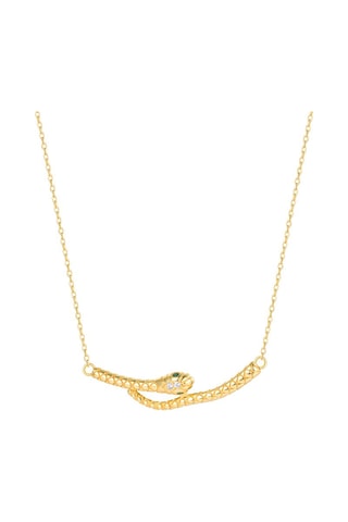 Collier - Argent plaqué or jaune et zirconiums