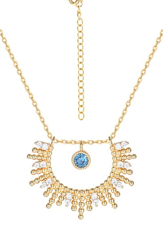 Collier - Argent plaqué or jaune, zircons et spinelle