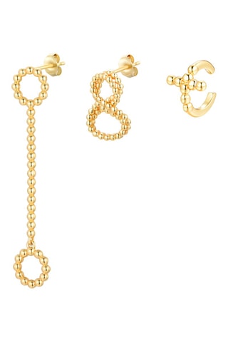 Boucles d'oreilles et earcuff - Argent plaqué or jaune