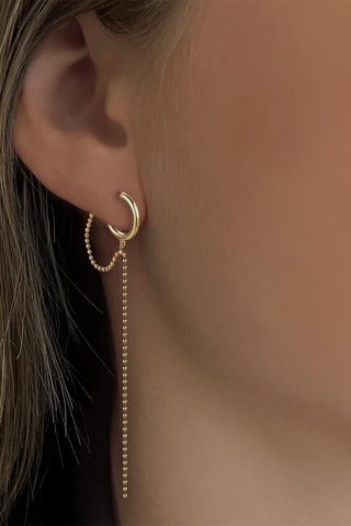 Boucle d'oreille - Argent doré à l'or fin jaune