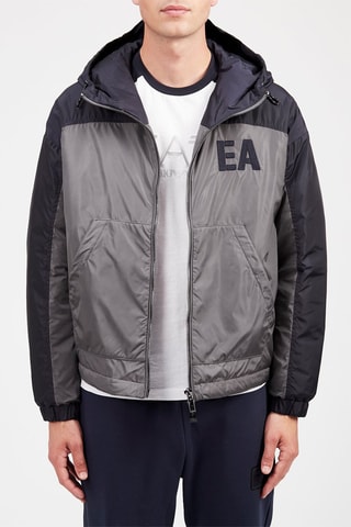 Veste à capuche - Blanc et gris