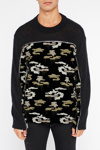 Pull en mohair et laine Emporio Armani - Blanc, noir, beige, vert et gris