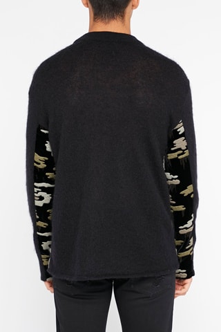 Pull en mohair et laine Emporio Armani - Blanc, noir, beige, vert et gris