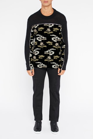 Pull en mohair et laine Emporio Armani - Blanc, noir, beige, vert et gris