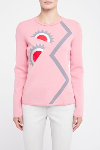 Pull - Rouge, rose et gris