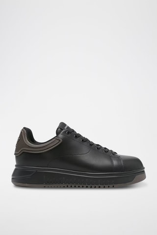 Baskets en cuir - Noir et vert