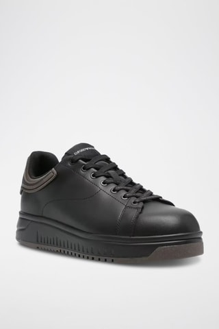 Baskets en cuir - Noir et vert