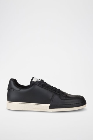 Baskets en cuir - Emporio Armani - Blanc et noir