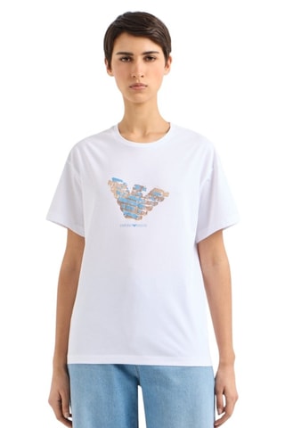 T-shirt - Emporio Armani - Blanc et bleu
