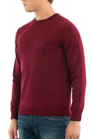 Pull en laine et cachemire - Noir et rouge