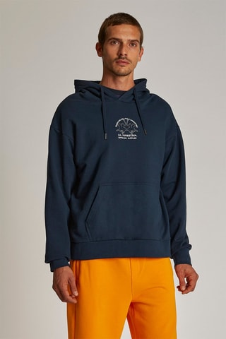 Sweat polaire à capuche - Bleu