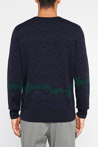 Pull en laine vierge Emporio Armani - Noir, bleu et vert
