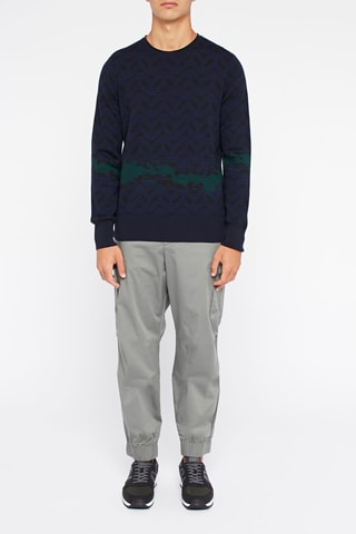 Pull en laine vierge Emporio Armani - Noir, bleu et vert