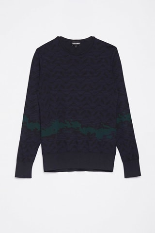 Pull en laine vierge Emporio Armani - Noir, bleu et vert