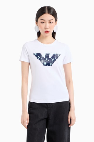 T-shirt - Blanc et bleu