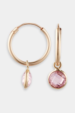 Pendientes Rosa -  Oro amarillo