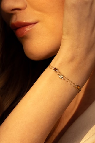 Pulsera Multicolor - Oro amarillo, citrinos, amatistas, topacios y cuarzo