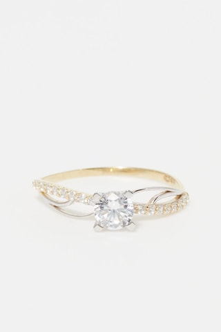 Anillo Coup de foudre - Oro amarillo y oro blanco