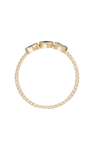 Anillo Trio Précieux - Oro amarillo, rubí, zafiro y esmeralda