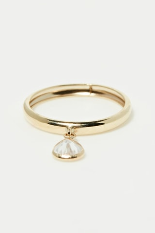 Anillo Médaillon blanc - Oro amarillo