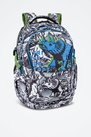 Mochila - Preto e branco - Coolpack - Branco, preto, azul e verde