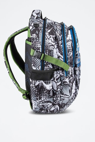 Mochila - Preto e branco - Coolpack - Branco, preto, azul e verde