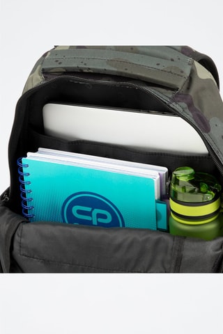 Sac à dos et trousse  -  Coolpack - Noir, vert et jaune