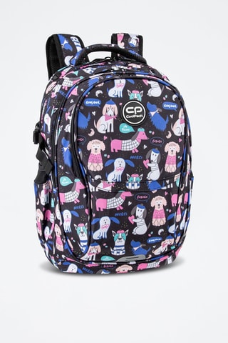 Mochila - Preto e rosa - Coolpack - Branco, preto, azul e rosa
