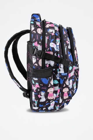 Mochila - Preto e rosa - Coolpack - Branco, preto, azul e rosa