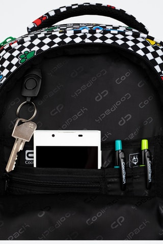 Mochila - Preto e branco - Coolpack - Branco, preto e vermelho