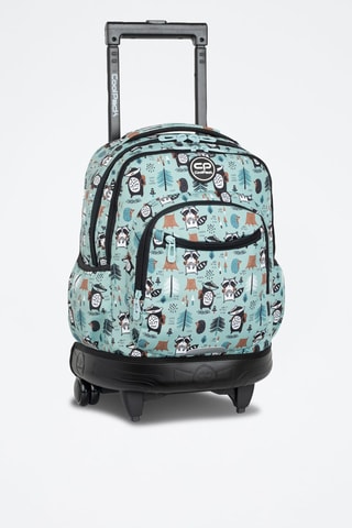 Sac à dos à roulettes  -  Coolpack - Noir, beige et bleu