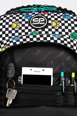 Sac à dos à roulettes  -  Coolpack - Blanc, noir et jaune