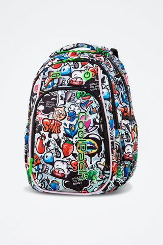 Mochila - Branco - Branco, azul e verde