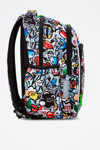 Mochila - Branco - Branco, azul e verde
