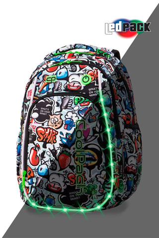 Mochila - Branco - Branco, azul e verde