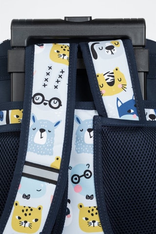 Sac à dos à roulettes  -  Coolpack - Blanc, bleu et jaune